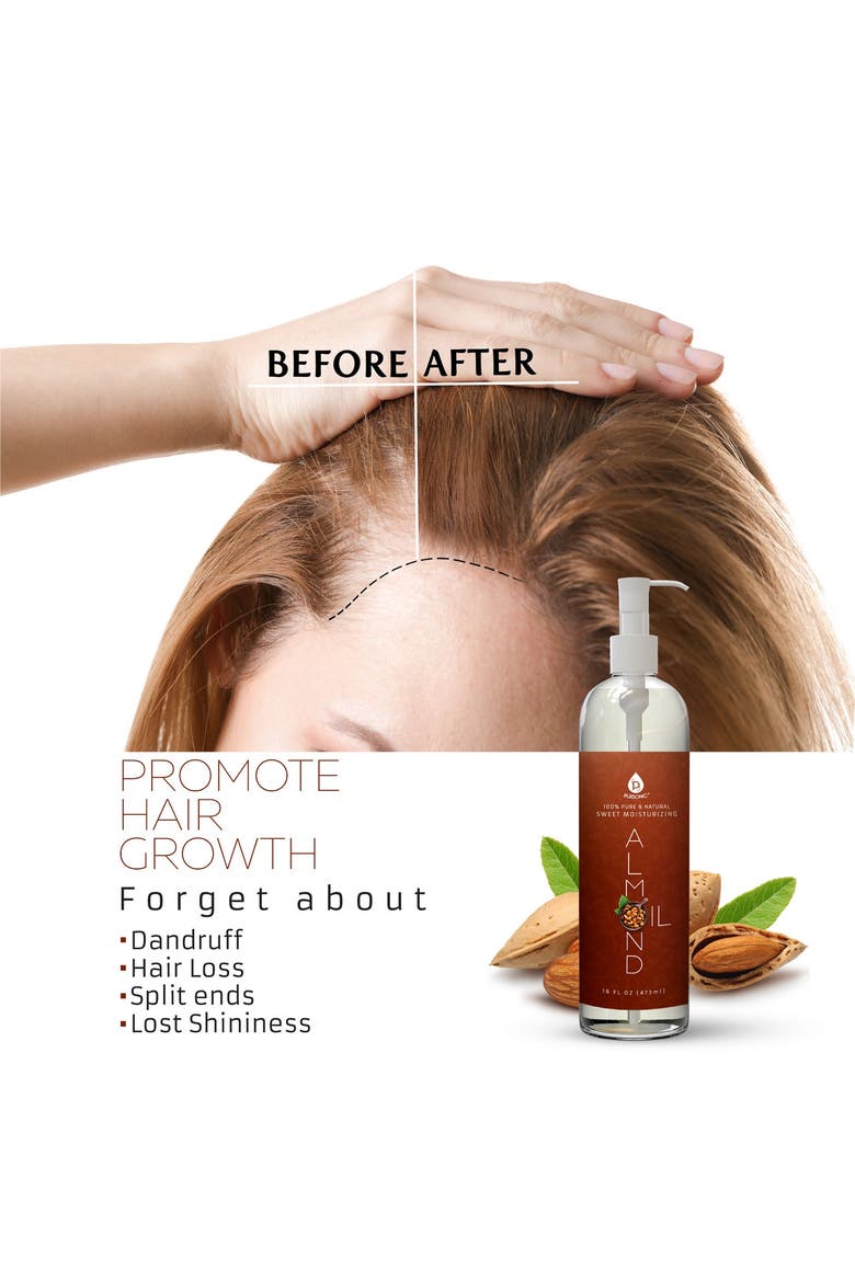 Cold-Pressed 100% Pure Castor Oil & 100% Natural Sweet Almond Oil, Alternate, color, White