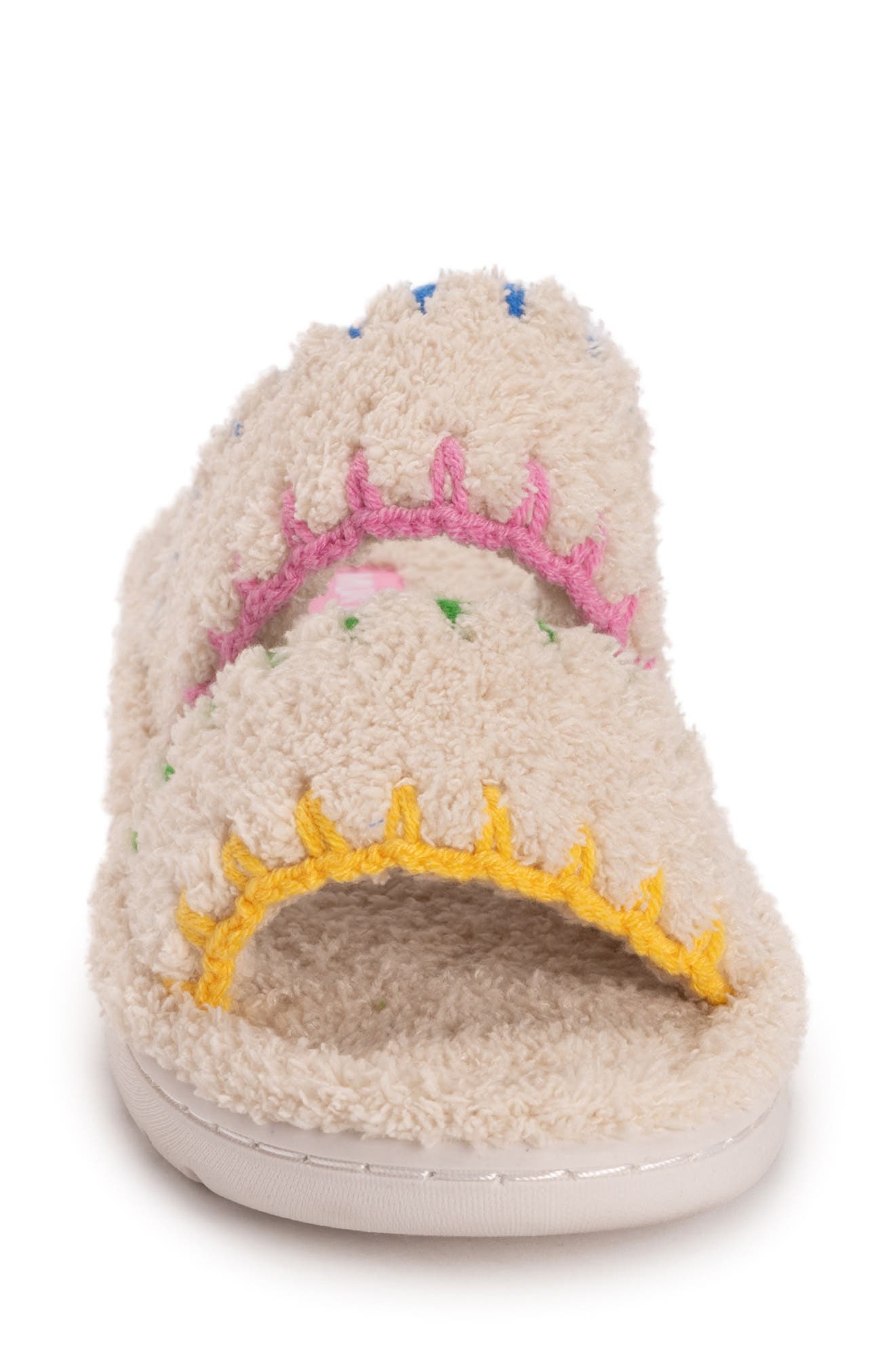 MUK LUKS Cloud Ribbed Terry Double Strap Slide Slipper, Alternate, color, 