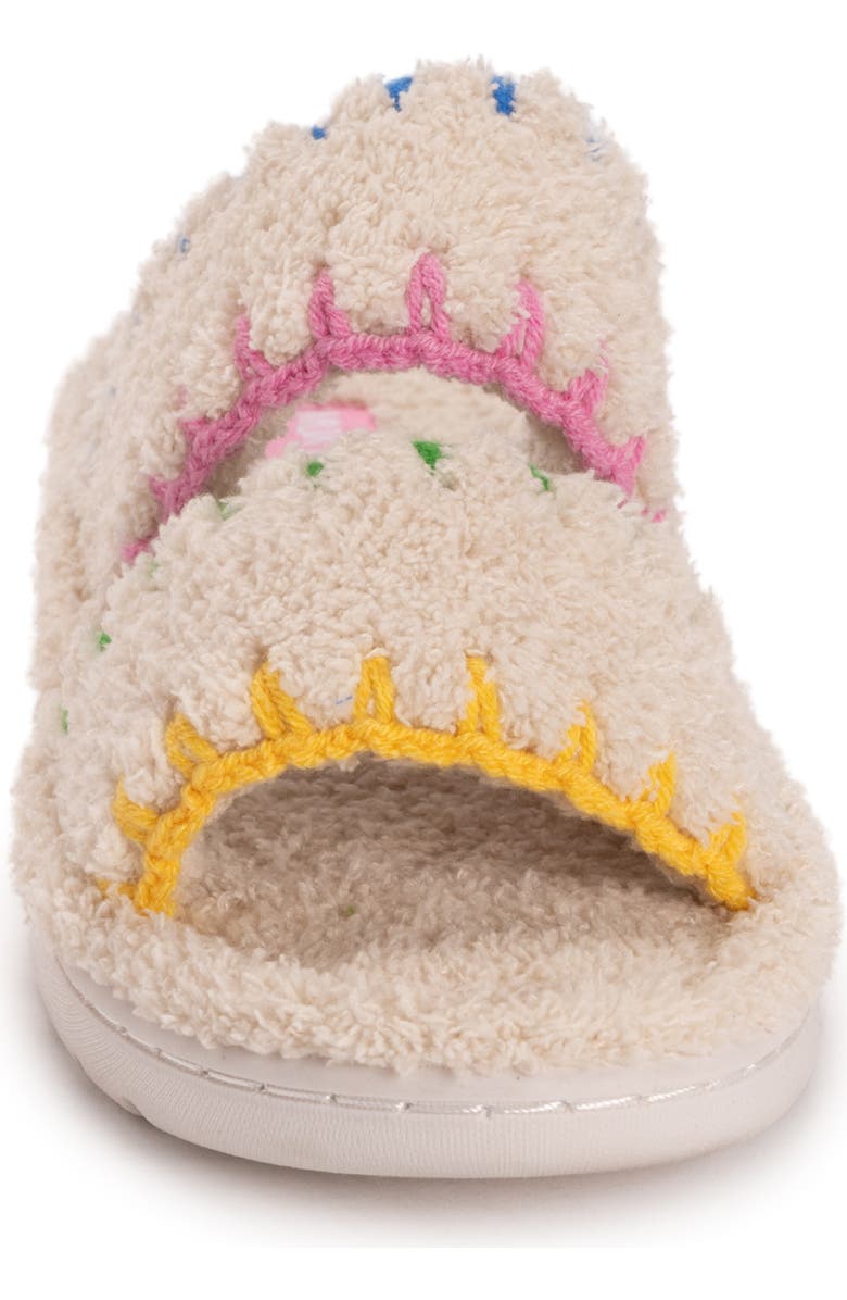 MUK LUKS Cloud Ribbed Terry Double Strap Slide Slipper, Alternate, color,