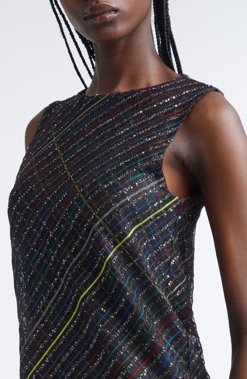 Missoni Sequin Plaid Knit Minidress In Animal Print