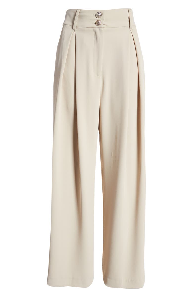 River Island Pleat Front Wide Leg Trousers, Alternate, color,