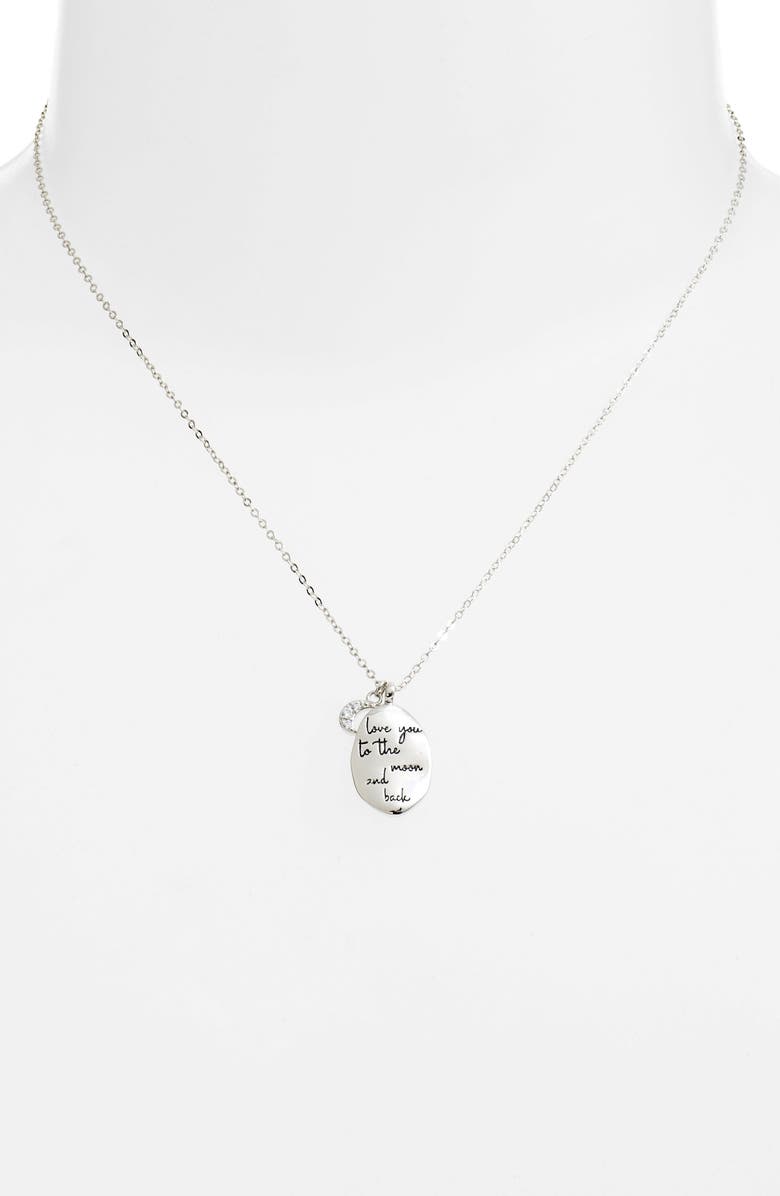 Nordstrom Love Phrase Coin Pendant Necklace, Alternate, color,