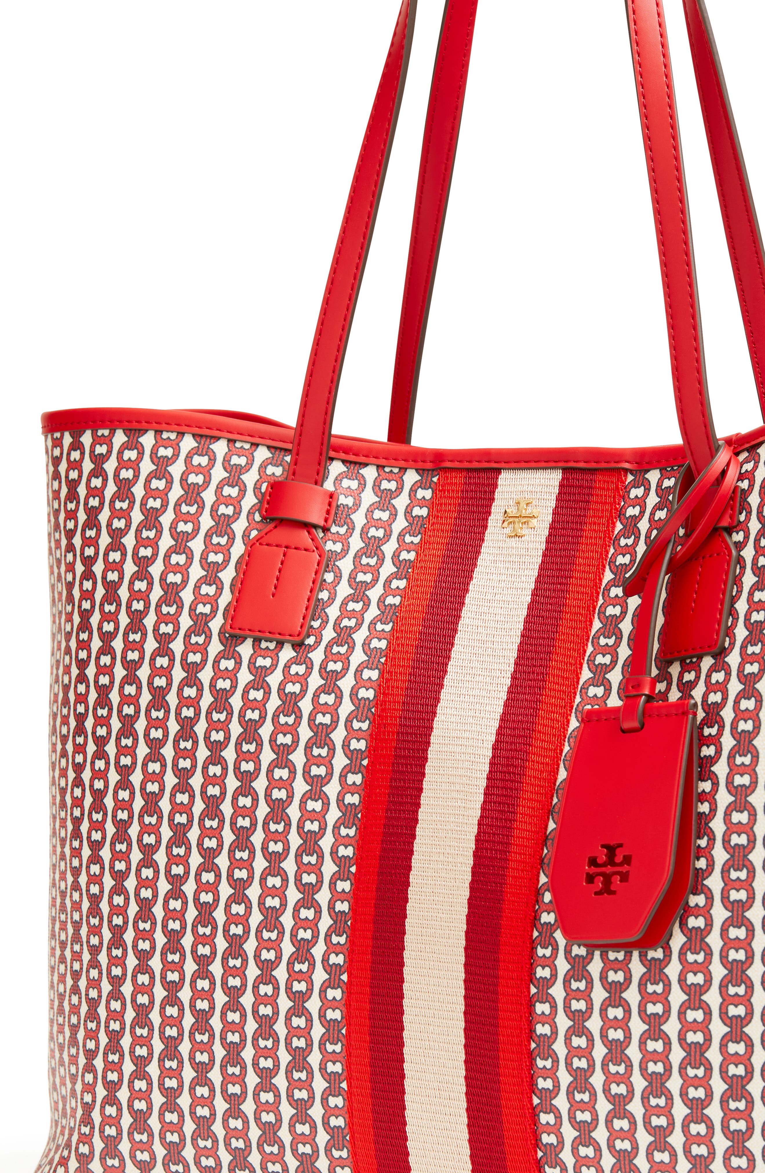 Tory Burch Gemini Link Canvas Tote Bag, Alternate, color, 