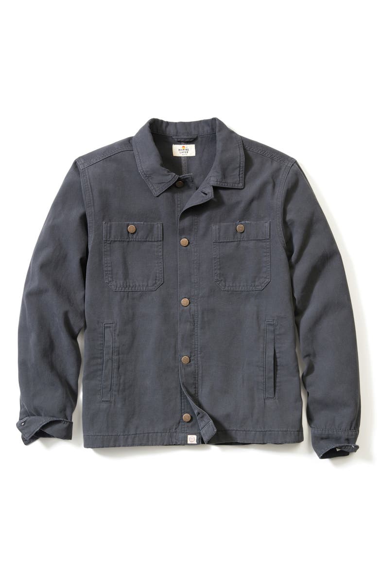 Marine Layer Patrick Canvas Overshirt, Alternate, color, Faded Black