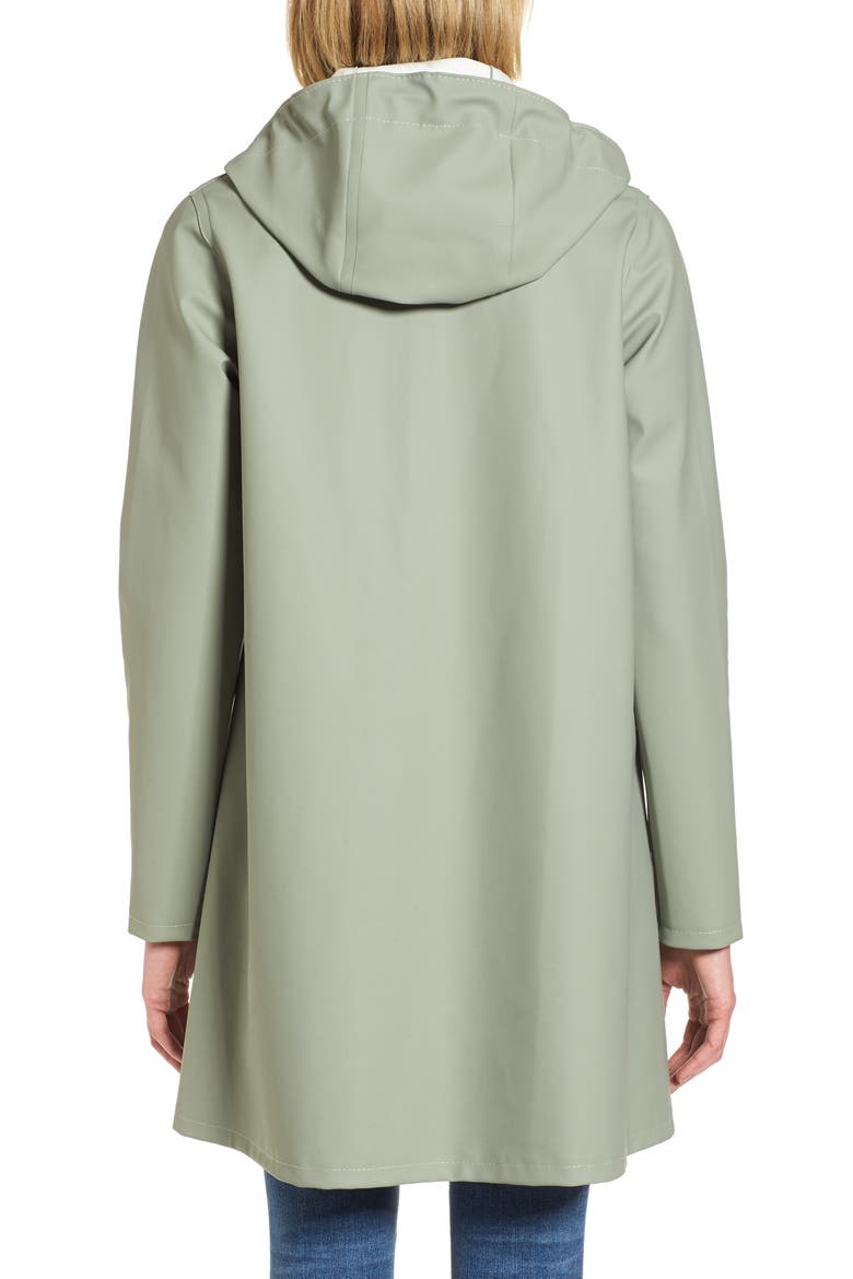 Mosebacke Hooded Long Sleeve Raincoat, Alternate, color, KHAKI GREEN
