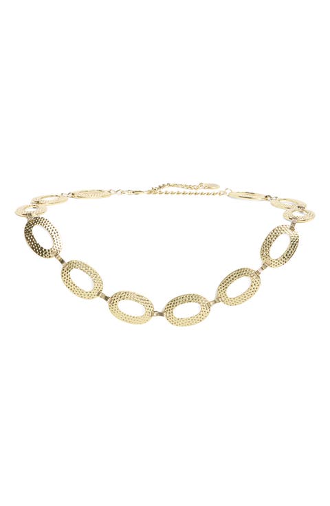 Hammered Oval Chain Belt
