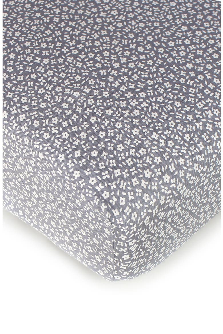 Muslin Crib Sheet, Main, color, BLUEBERRY FLORAL