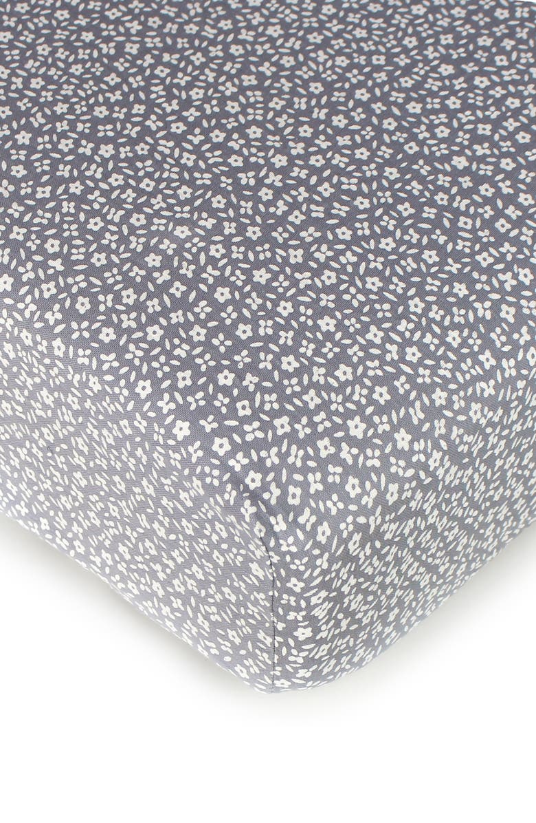 L'ovedbaby Muslin Crib Sheet, Main, color, Blueberry Floral