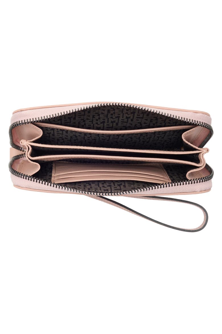 Le Pilage Cuir Zip Wristlet Wallet, Alternate, color, POWDER PINK
