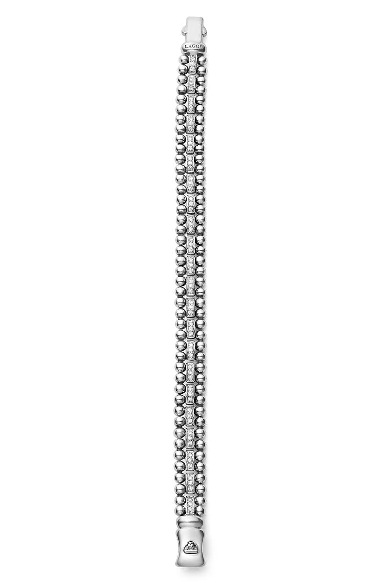LAGOS Caviar Spark Diamond Link Bracelet, Alternate, color, Silver