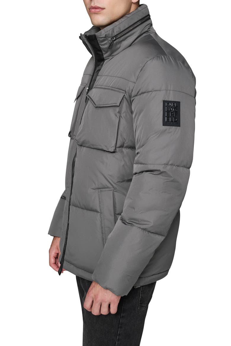 Quilted Puffer Jacket, Alternate, color, GREY