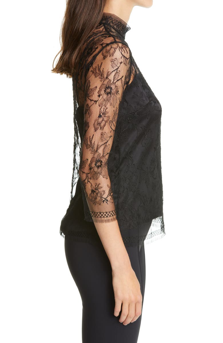 Adam Lippes Layered Chantilly Lace Blouse, Alternate, color, 
