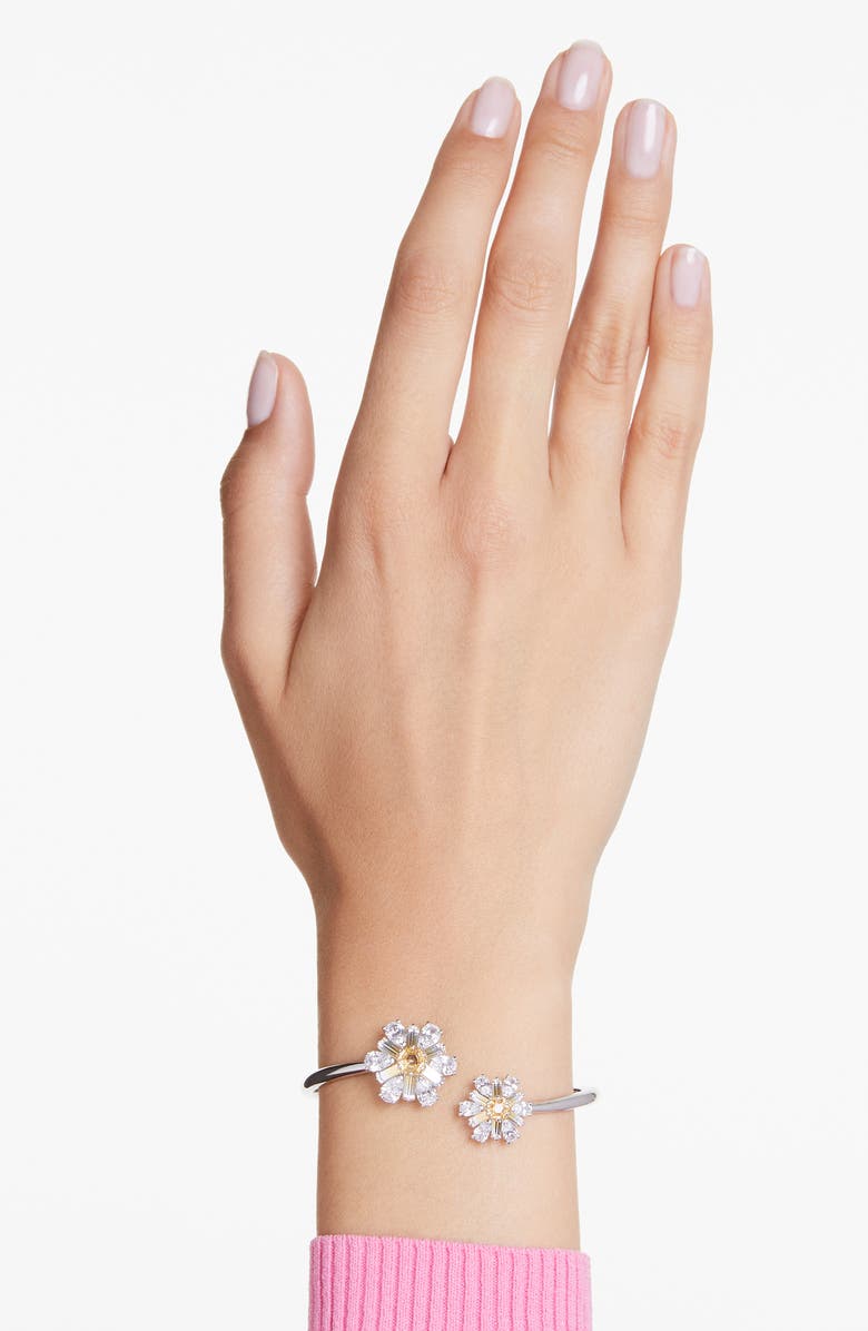 Swarovski Idyllia Crystal Floral Cap Bangle, Alternate, color, 