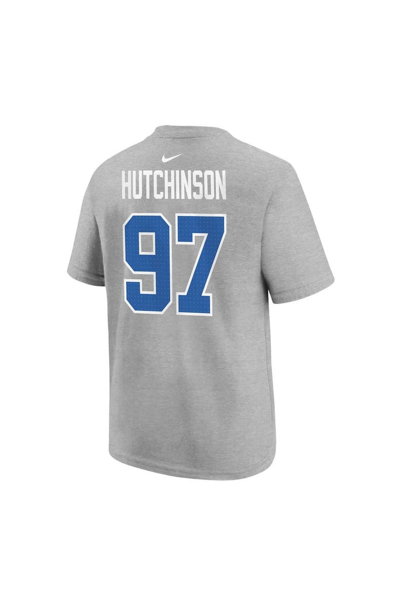 Nike Youth Nike Aidan Hutchinson Gray Detroit Lions Player Name & Number T-Shirt, Alternate, color,