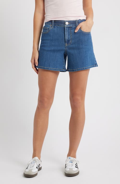 1822 Denim High Waist A-line Mid Thigh Denim Shorts