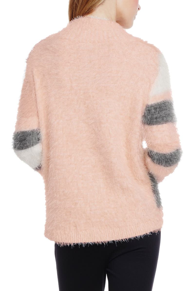 Vince Camuto Mixed Yarn Intarsia Turtleneck Eyelash Sweater, Alternate, color, 
