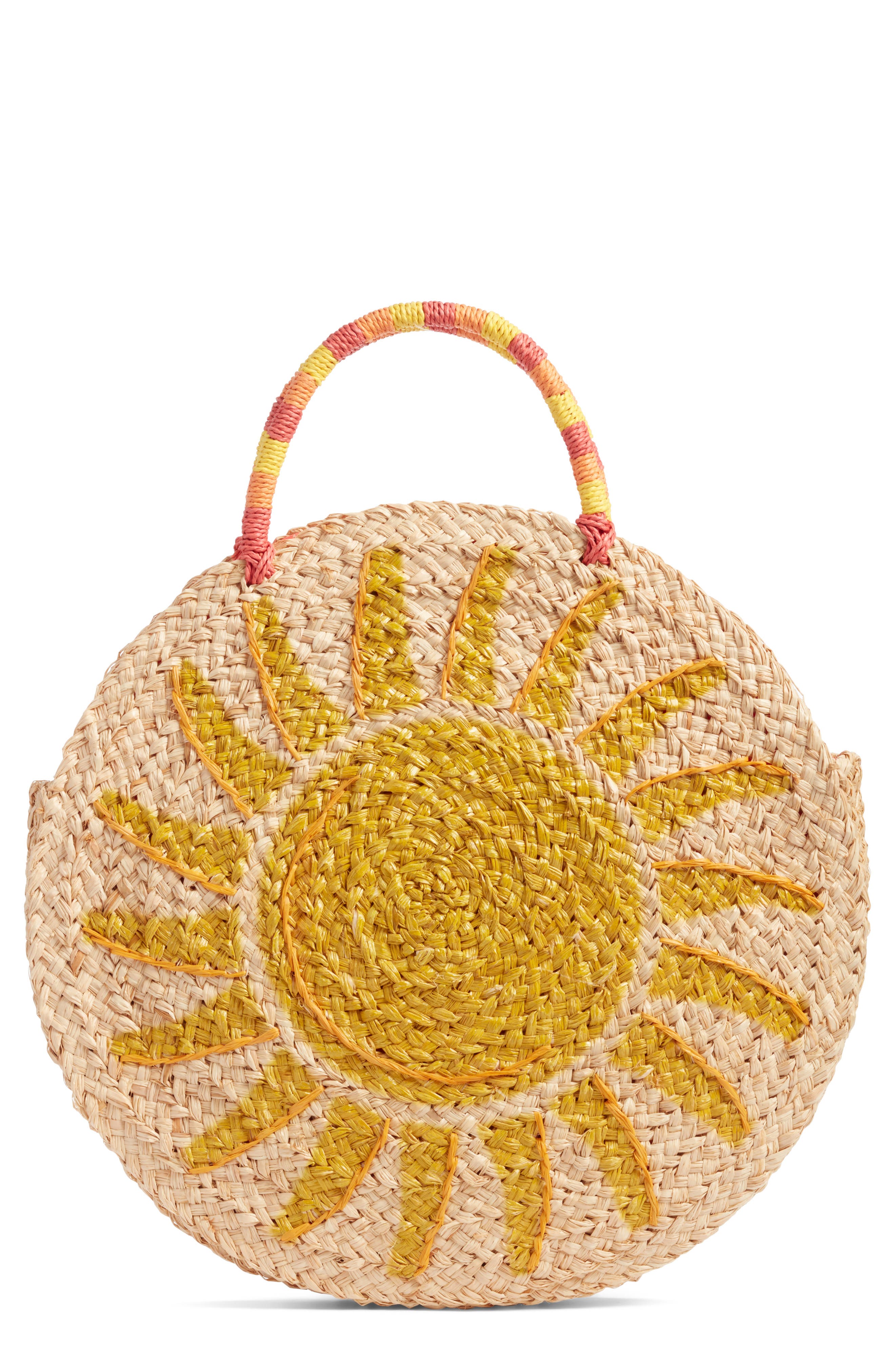 Nordstrom Shine Raffia Circular Tote, Main, color, 
