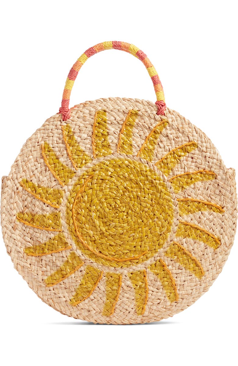 Nordstrom Shine Raffia Circular Tote, Main, color,