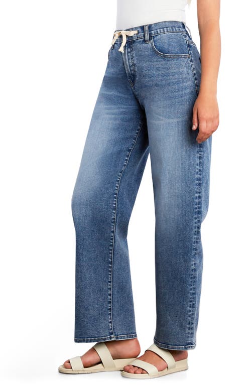 Hint Of Blu Ronnie Tie Front Barrel Leg Jeans In Blue
