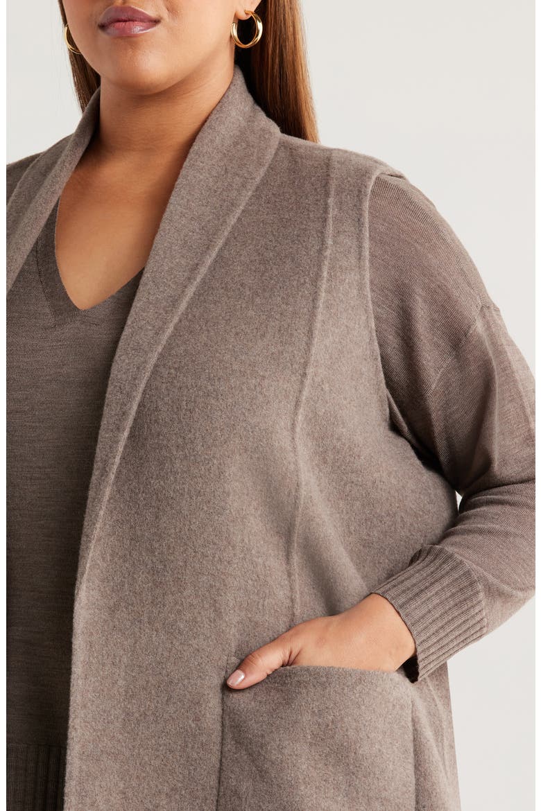 Shawl Collar Wool Vest, Alternate, color, TAUPE