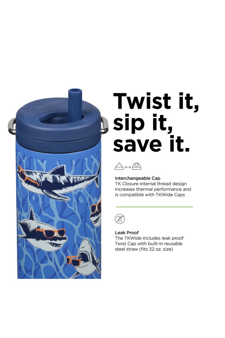 12oz TKWide Insulated Water Bottle with Twist Cap, Alternate, color, Sharks in Shades