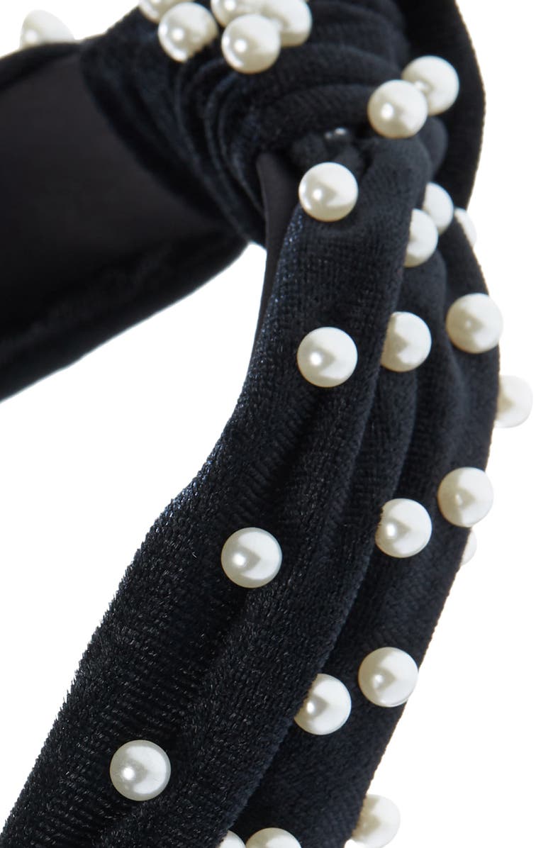 Tasha Imitation Pearl Top Knot Headband, Alternate, color, 