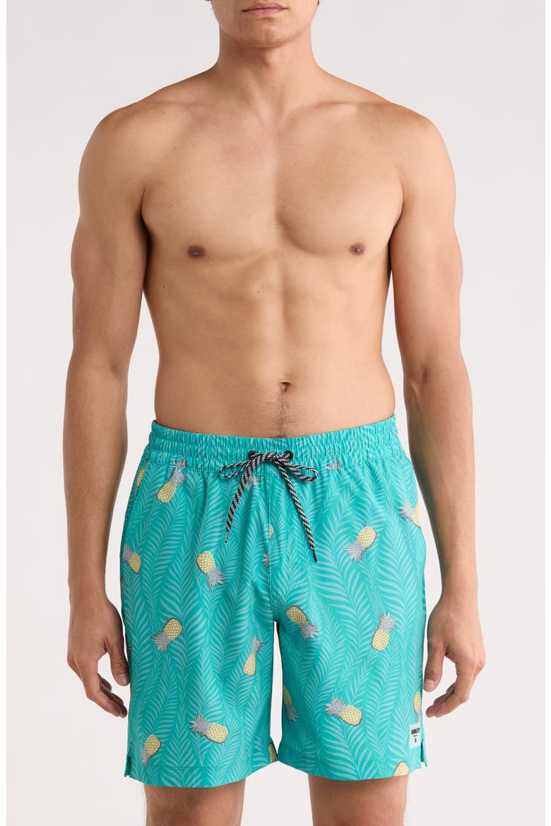 Pina Volley Swim Shorts, Main, color, TEAL TINT
