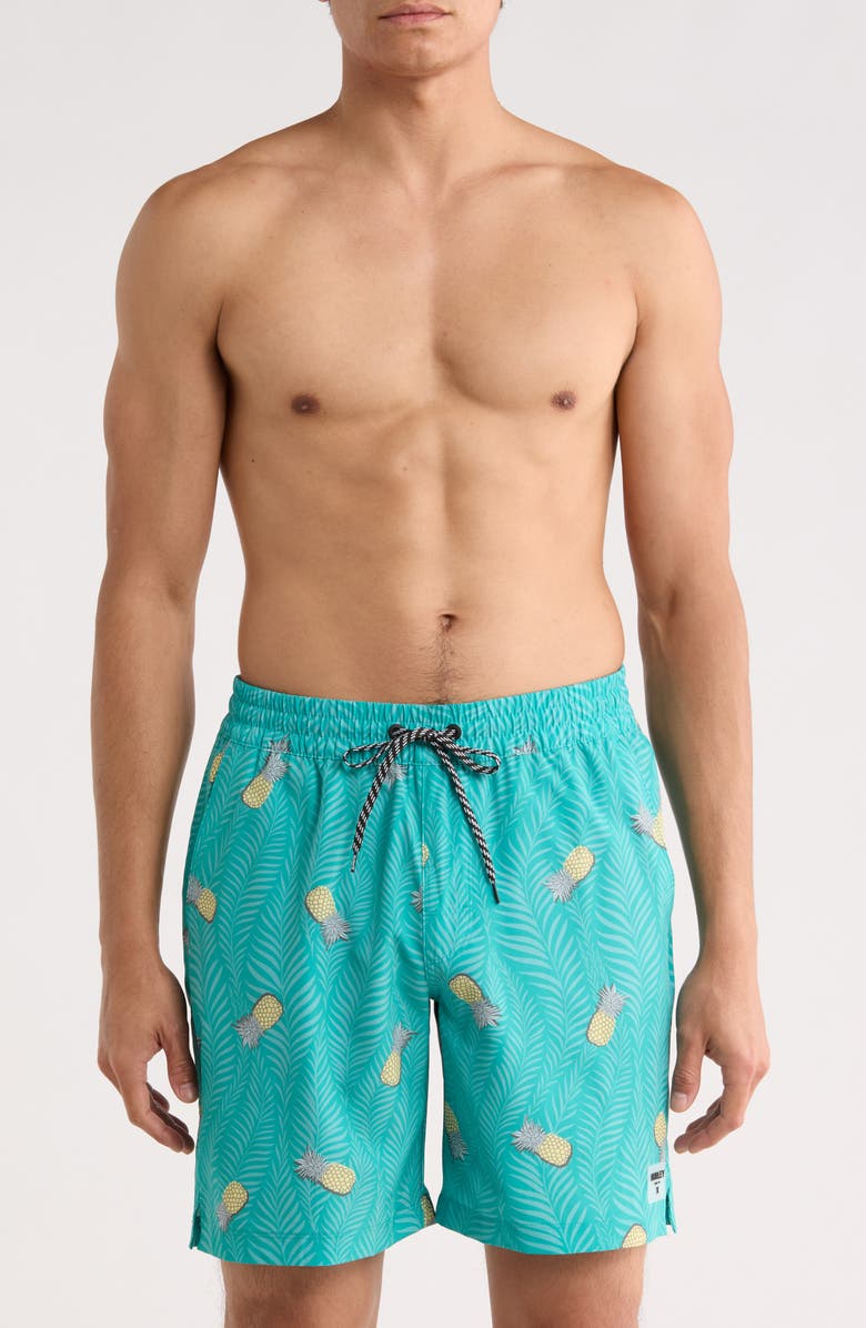 Hurley Pina Volley Swim Shorts, Main, color, Teal Tint
