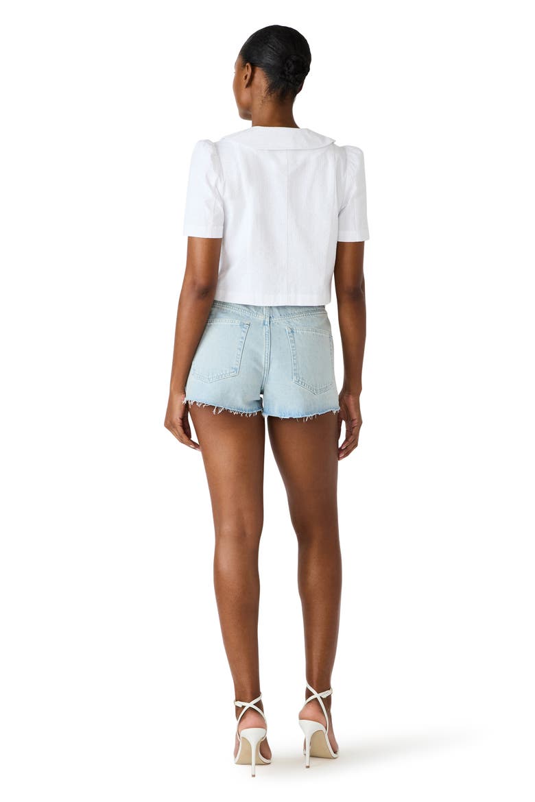Barrette Tie Front Stretch Cotton Top, Alternate, color, WHITE CAP