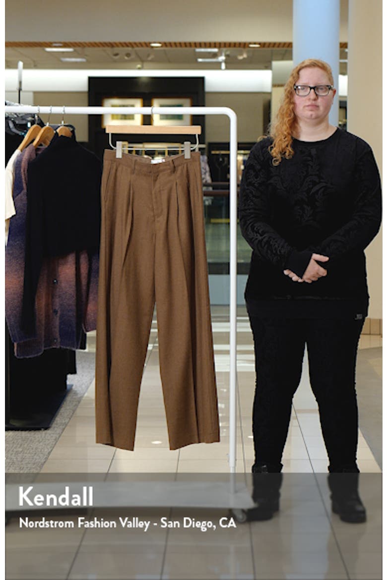 x EmRata Joan Pleated Wide Leg Wool Pants video
