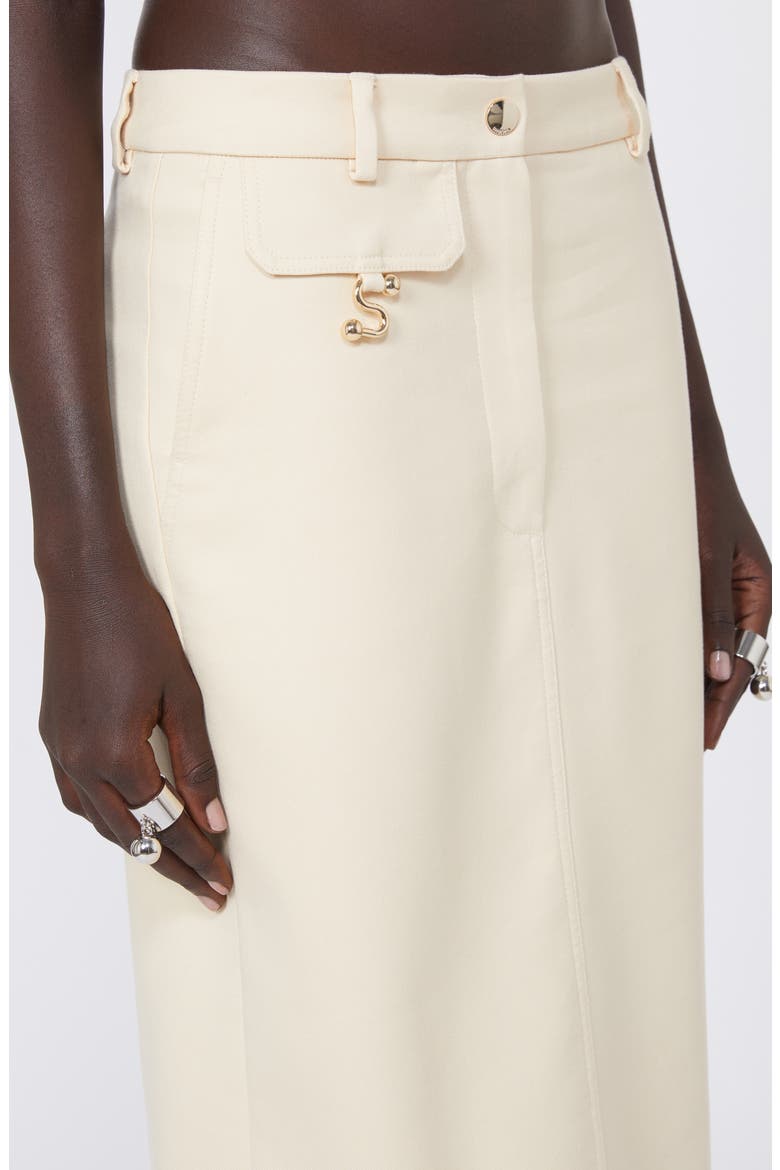 Adepto Cotton Blend Twill Pencil Skirt, Alternate, color, VANILLA