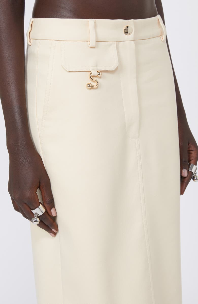 SPORTMAX Adepto Cotton Blend Twill Pencil Skirt, Alternate, color, Vanilla