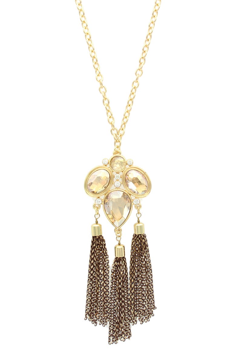 Lillian Trio Tassel Necklace, Main, color, GOLD / TOPAZ