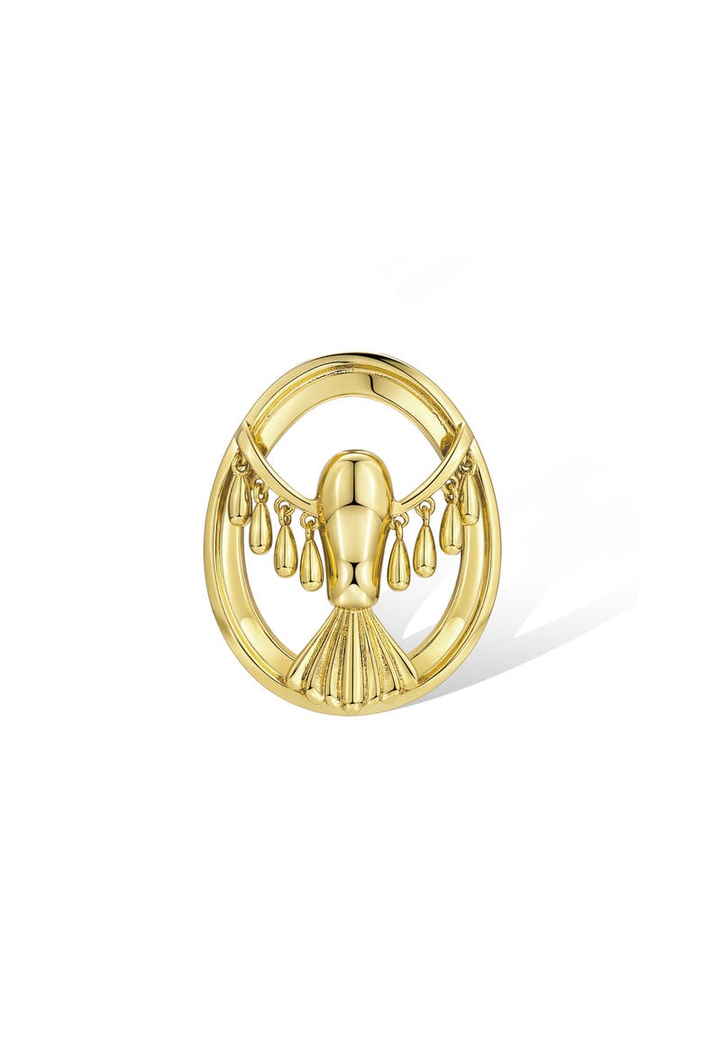 Flying Hawk Earrings, Alternate, color, Gold
