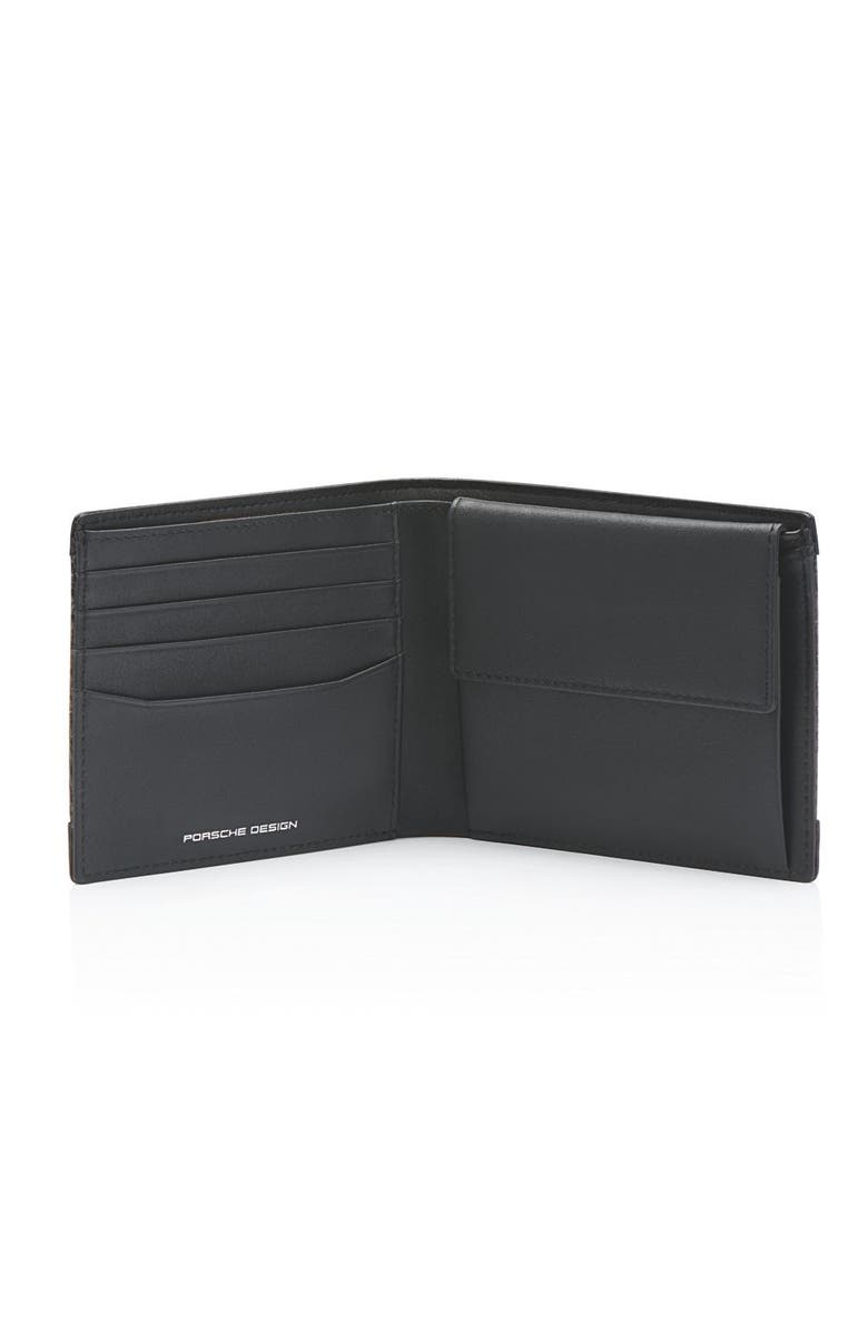 Porsche Design Carbon Wallet 4 CC Coin Case, Alternate, color, Black