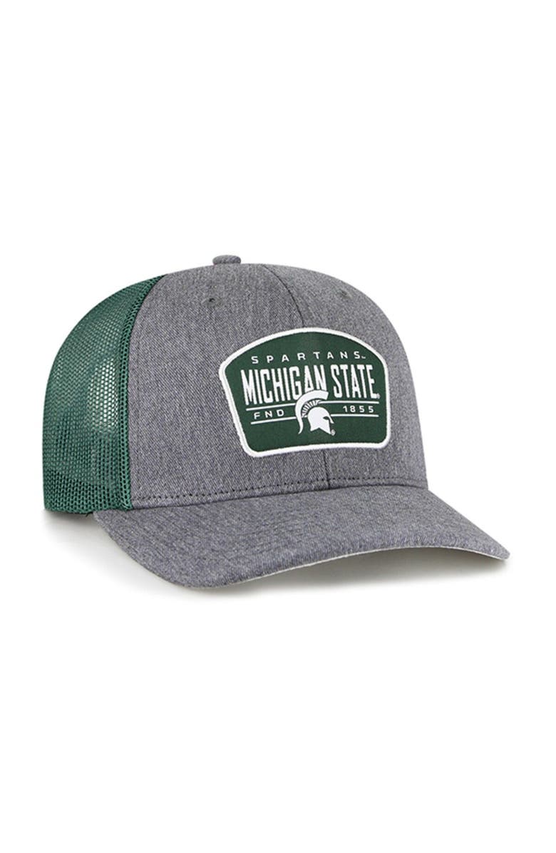 '47 Men's '47  Charcoal Michigan State Spartans Slate Trucker Snapback Hat, Alternate, color, Charcoal