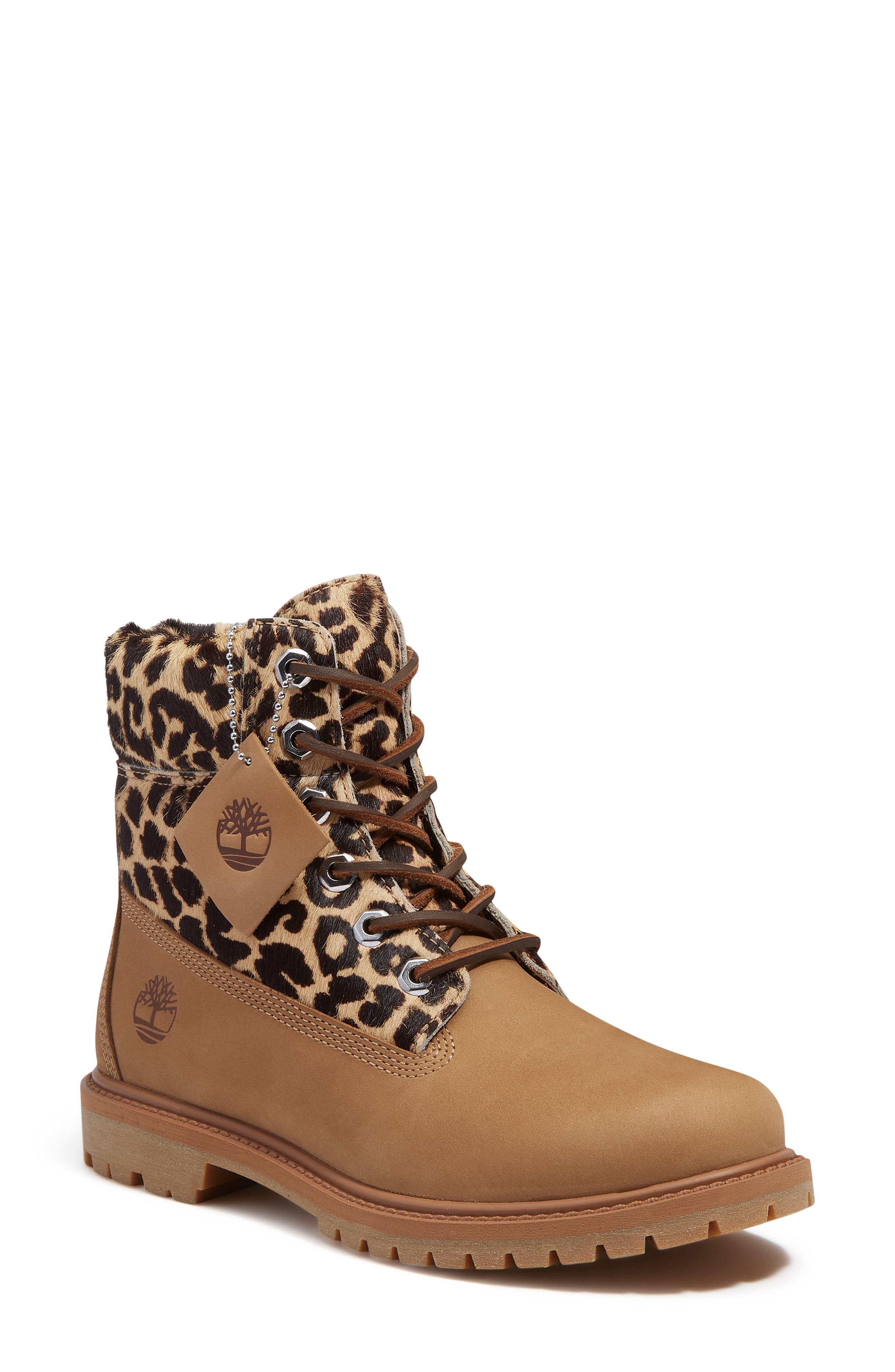 Timberland Premium Genuine Calf Hair 6-Inch Waterproof Boot, Main, color, Medium Beige Nubuck