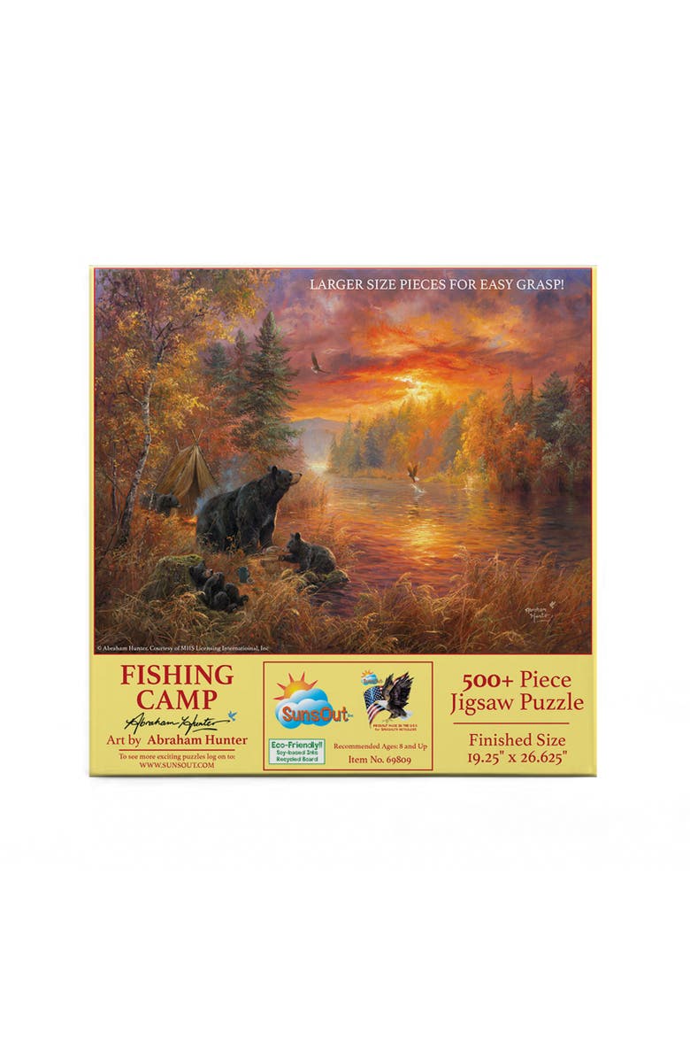 Sunsout Fishing Camp 500 piece Jigsaw Puzzle for Adults Large Pieces, Alternate, color, Multicolor