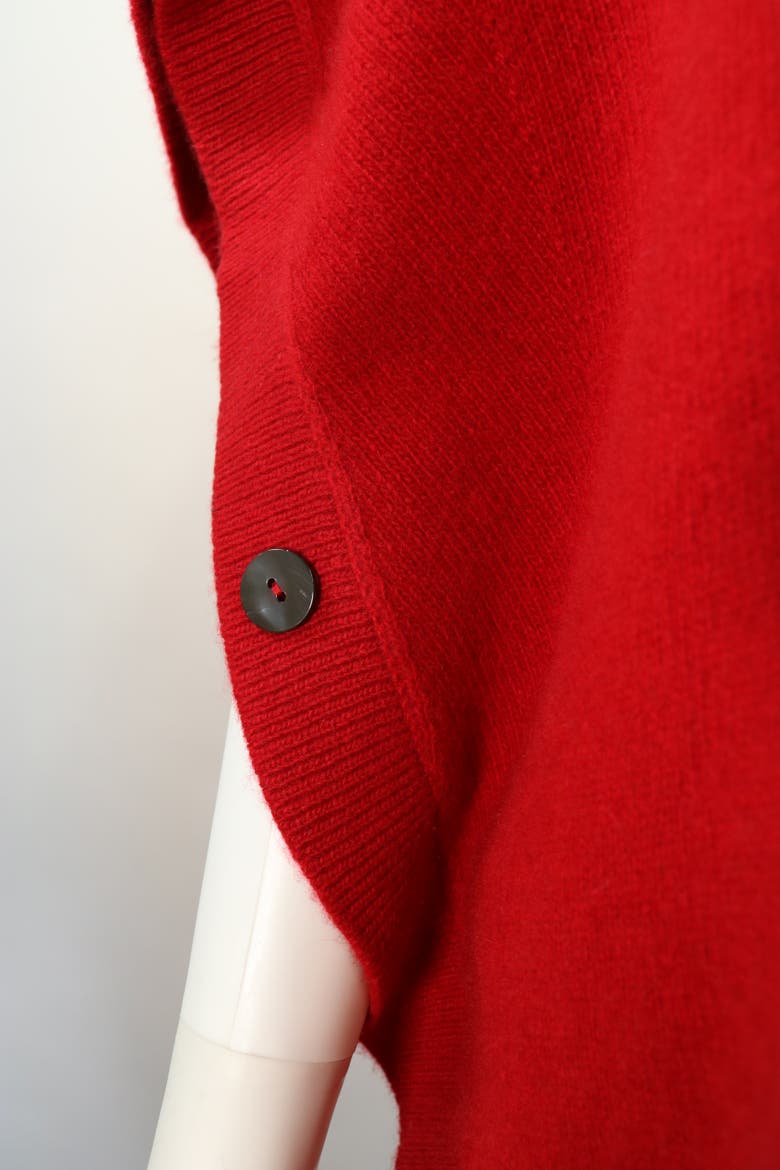 Cashmere turtleneck poncho, Alternate, color, ROSSO CILEGIA