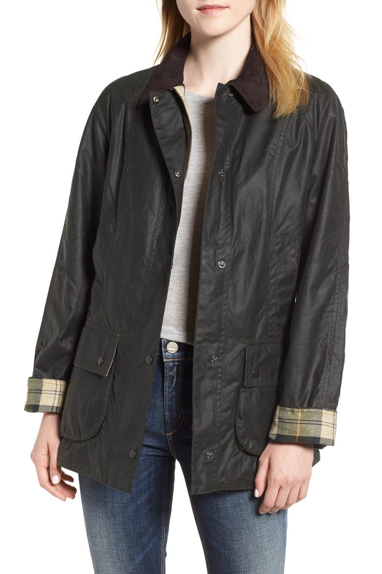 Beadnell Waxed Cotton Jacket, Main, color, OLIVE