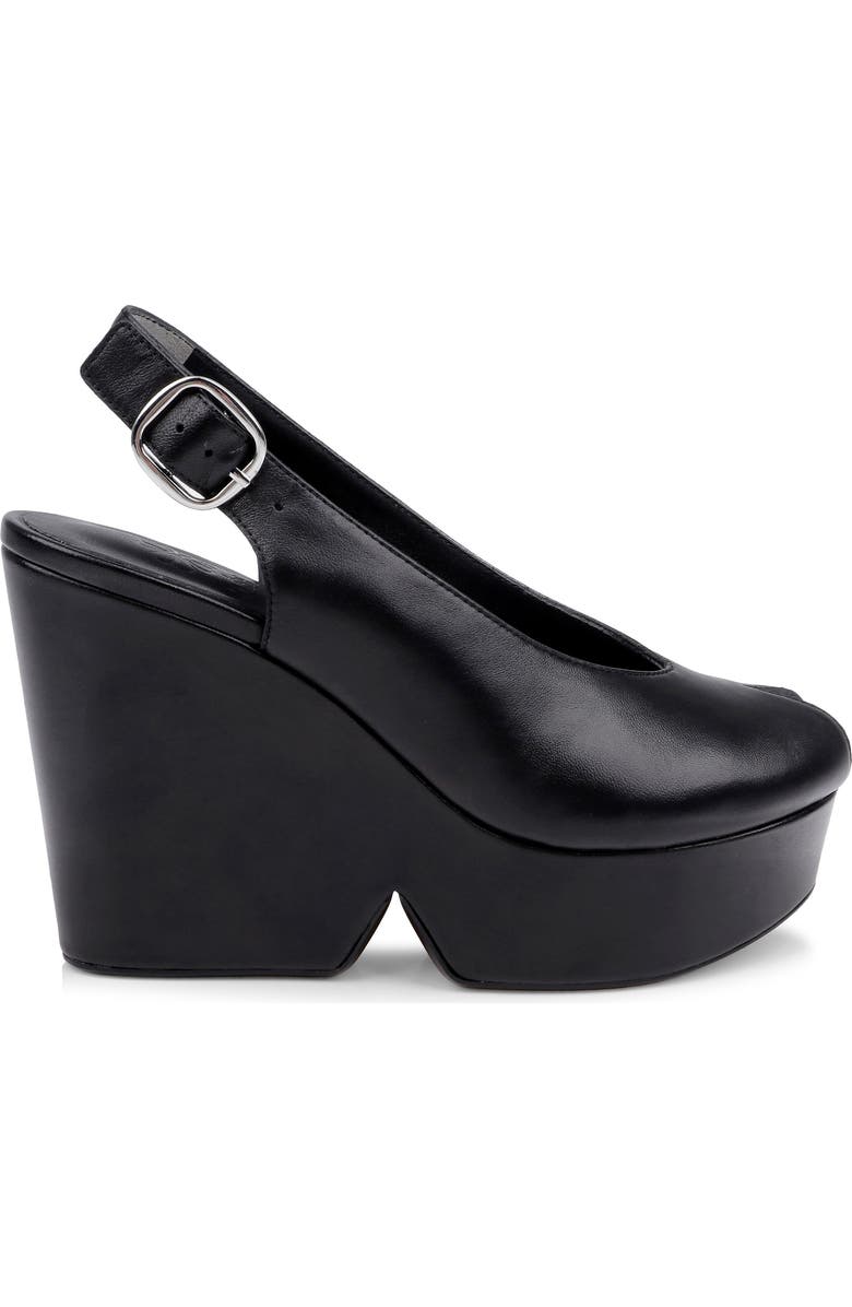 CLERAE Devi Slingback Platform Wedge Sandal, Alternate, color, Black Leather