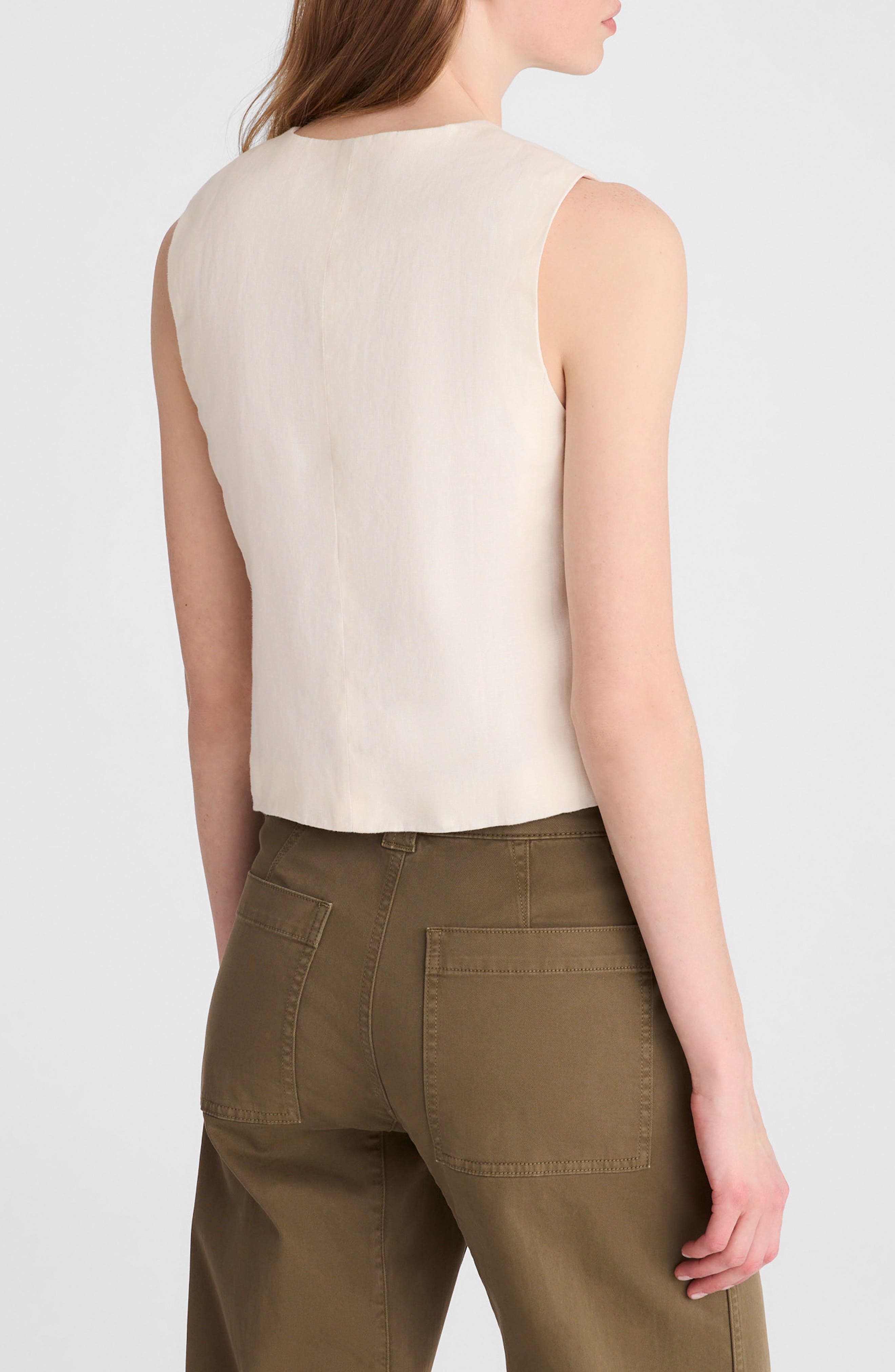 Button Front Linen Shell Top - image 4