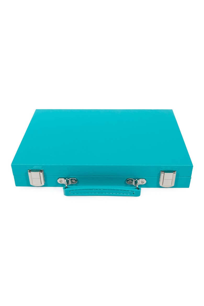 Mini Travel Backgammon Set, Alternate, color, TEAL