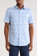 Bugatchi Short Sleeve Woven Button-Up Shirt