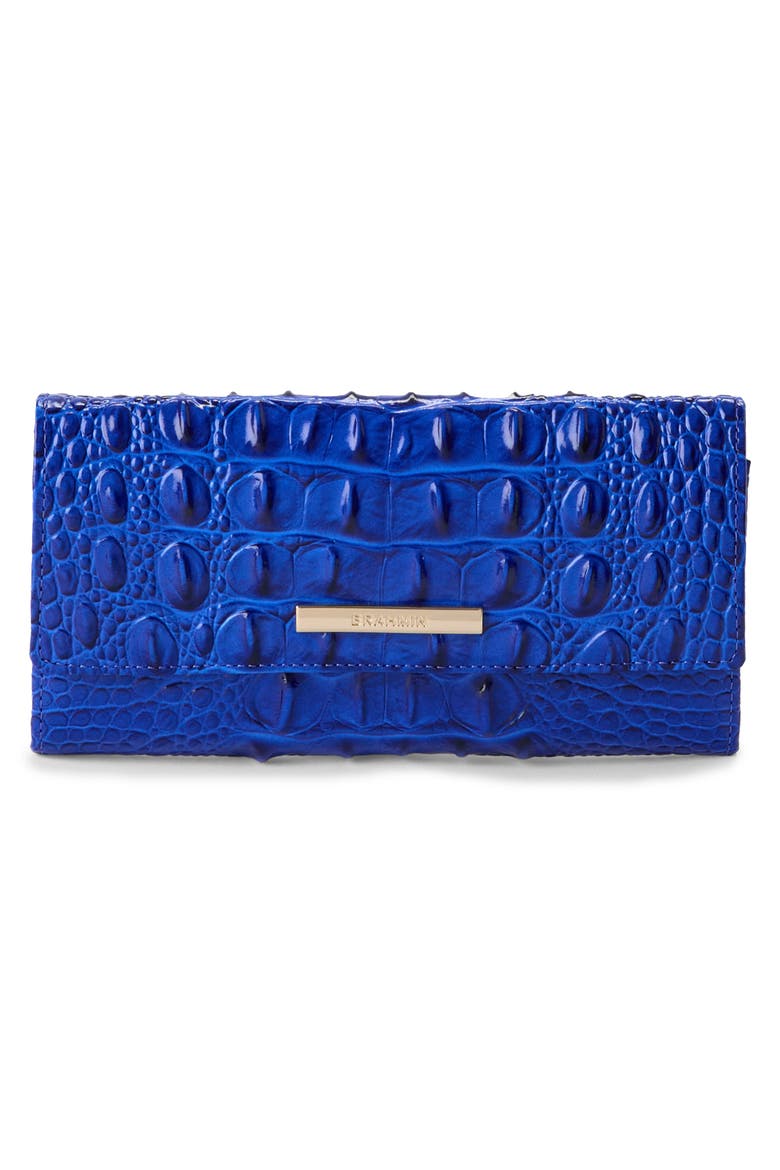 Cordelia Croc Embossed Leather Wallet, Main, color, ULTRAMARINE