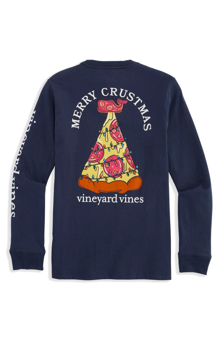 vineyard vines Kids' Merry Crustmas Cotton Graphic T-Shirt, Alternate, color, Nautical Navy