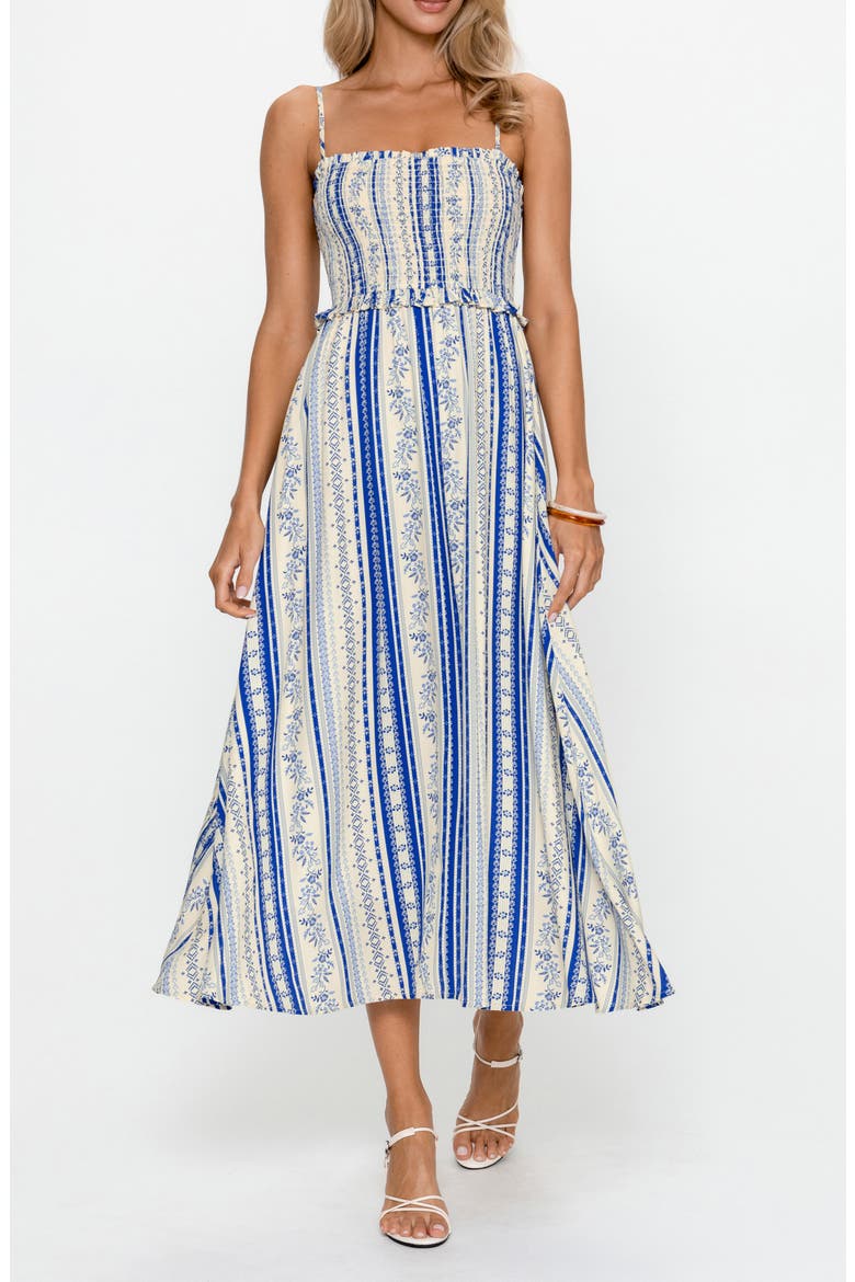 Stripe Sleeveless Midi Dress, Main, color, LIGHT BLUE