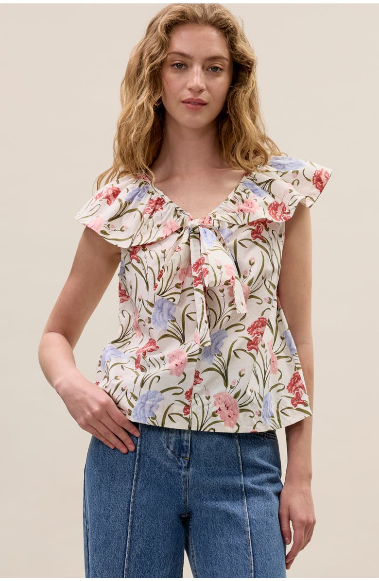 Rebecca Taylor Acosanti Floral Top, Main, color, Ivory Multi