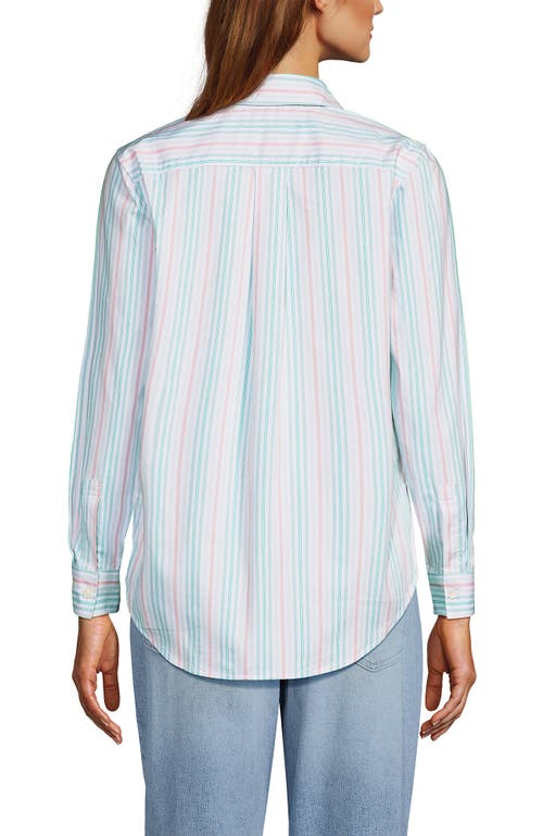 Lands' End Cooling Button Front Shirt In Blue