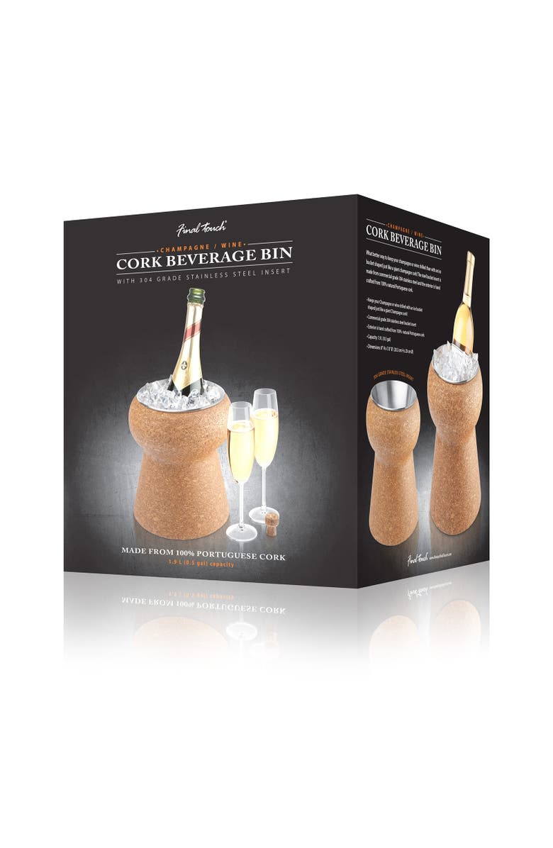 FINAL TOUCH Champagne & Wine Cork Beverage Bin, Alternate, color, Clear